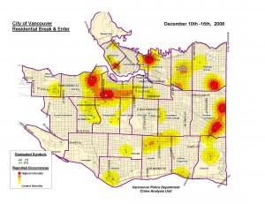 71 Residential Burglaries between December 10th & 16th, 2008